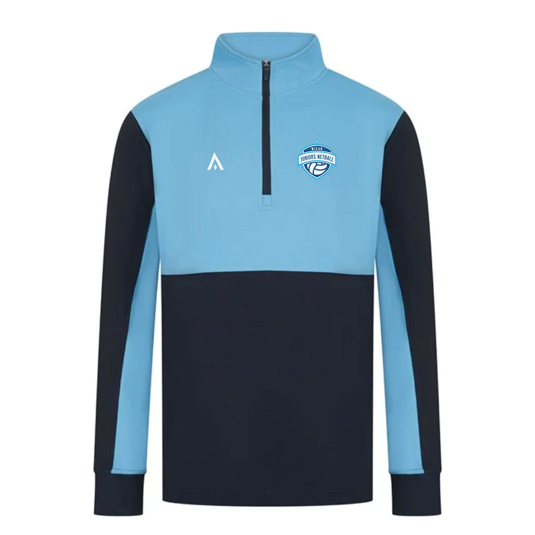 Wigan Juniors Netball 1/4 zip Tracksuit Top