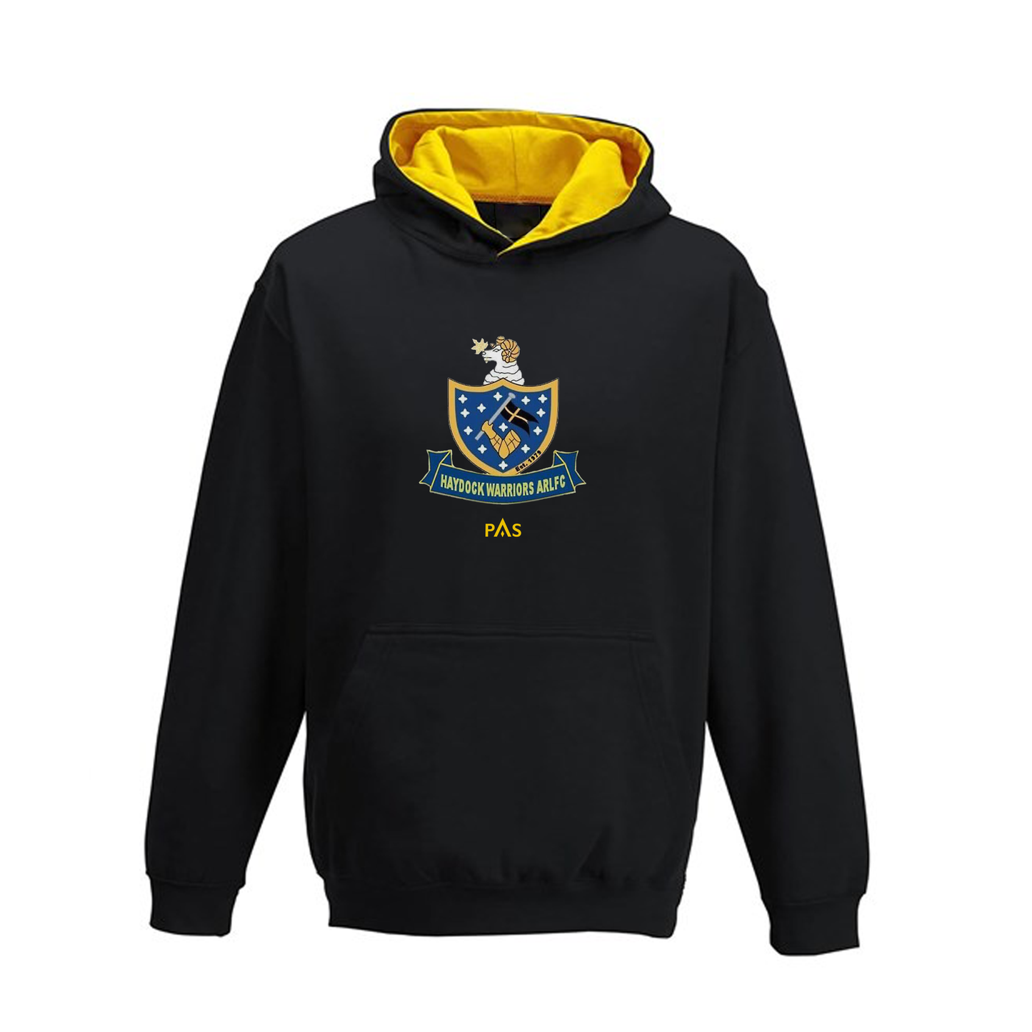 Haydock Warriors - Varsity Hoodie Black/Yellow (Junior)