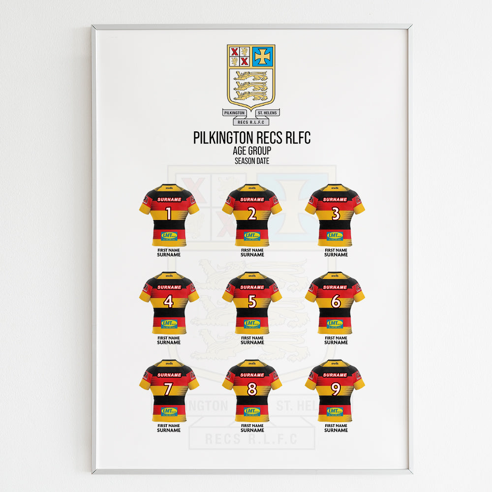 Pilkington Recs - Framed Squad List